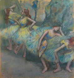 Danseuses de ballet dans les coulisses, vers 1890-1900 (pastel sur papier)