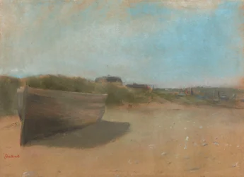 Bateau sur la plage, vers 1869