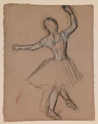 Danseuse sur scène et en mouvement, v. 1880-85