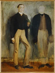 Deux hommes en pied (painting on canvas)