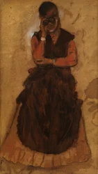 Fille regardant à travers des jumelles de théâtre