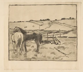 Chevaux dans le pré, 1891-92