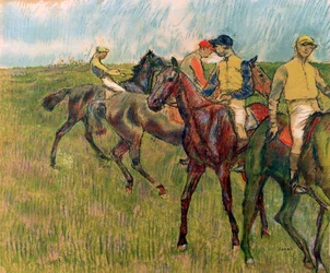 Chevaux avec jockeys, 1910