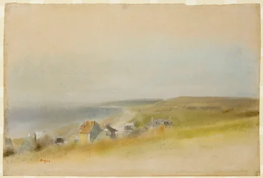 Maisons au bord de la falaise à Villers-sur-Mer, 1869