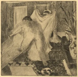 La sortie du bain, vers 1879-1880