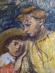 Madame Alexis Rouart et ses enfants (détail) (ca. 1905). Edgar Degas (1834-1917). Pastel et fusain sur papier calque collé en plein sur carton. Musée des Beaux-Arts de la Ville de Paris, Petite Palais.
