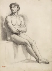 Homme assis, étude de nu, 1858