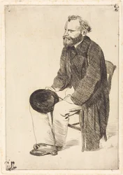 Manet assis, tourné à gauche