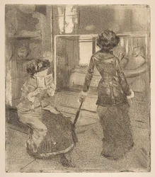 Mary Cassatt au Louvre : La Galerie étrusque, 1879-80