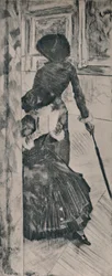 Mary Cassatt au Louvre, vers 1880, 1946