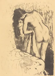 Femme nue debout, à sa toilette, c. 1890