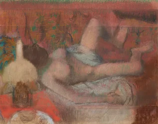 Femme nue couchée, vers 1888-90 (pastel sur monotype sur papier)