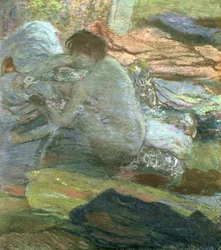 Femme assise séchant ses pieds, vers 1893