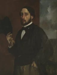 Autoportrait avec chapeau levé, vers 1863