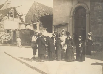 Scène de rue, La Queue-en-Brie, Val-de-Marne, vers 1896.