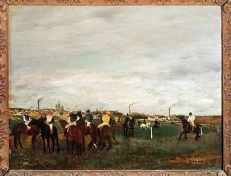 Les courses (huile sur toile)