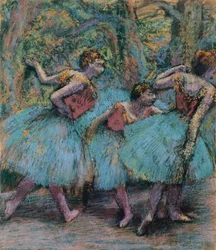 Trois danseuses (tutus bleus, corsages rouges)