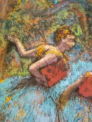 Trois danseuses (jupes bleues, corsages rouges) (détail)