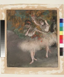 Deux danseurs entrant sur scène, vers 1877-78
