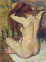 Femme se peignant les cheveux, vers 1888-90