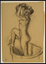 Femme debout dans une baignoire, vers 1890-92