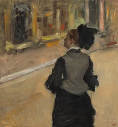 Femme vue de dos (Visite au musée)