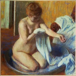 Femme dans une baignoire (pastel sur papier)