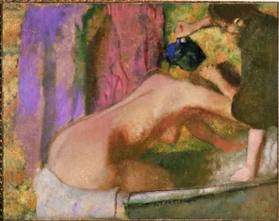 Femme dans son bain (huile sur toile)
