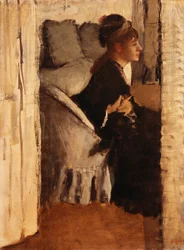 Femme mettant des gants
