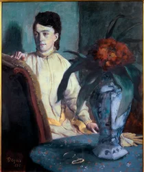 Femme avec un vase chinois