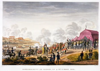 Le bombardement de Madrid, Espagne, 4 décembre 1808