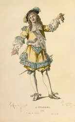 Costume pour le rôle de Lelie, vers 1868 (gravure)