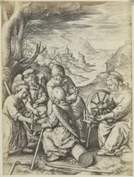 Reproduction photographique de la gravure Les tronçons