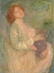 Femme avec vase