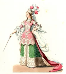 Femme française en costume de danse de ballet