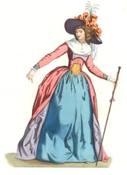 Femme française à la mode du XVIIIe siècle