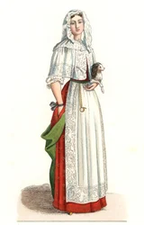 Femme française en robe de matin