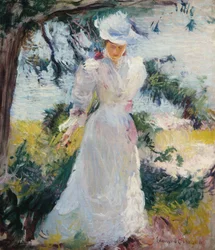 Ma femme, Emeline, dans un jardin