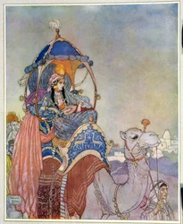 Une princesse chevauchant un chameau