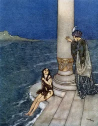 La petite sirène - dans « Contes » de Hans Christian Andersen, ill. par Edmund (Edmond) Dulac (1882-1953), éd. Piazza, Paris