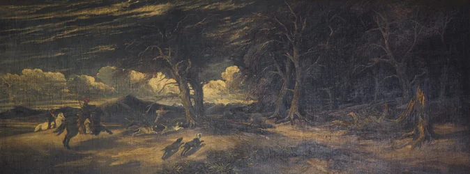 Chasse au sanglier à Xanthus en Lycie, vers 1845