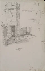 Croquis du clocher de New College (détail)
