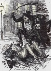 Mr Hyde assassine Sir Danvers Carew. Illustration de Edmund Joseph Sullivan (1869-1933) pour le roman « L