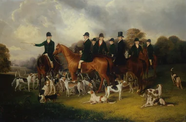 La chasse de Beaufort à Badminton avec W. Long sur Wandering Boy