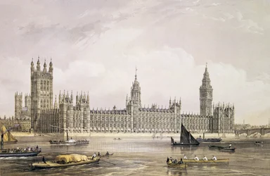 Les nouvelles Chambres du Parlement, gravées par Thomas Picken, publiées en 1852 par Lloyd Bros. und Co.