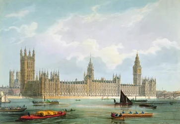 Les nouvelles maisons du Parlement, gravé par Thomas Picken publié par Lloyd Bros. et Co., 1852