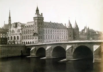 La "Conciergerie" et le "pont au Change", vers 1854