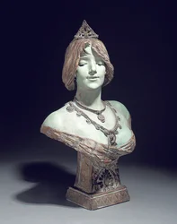 Buste modelé comme Sarah Bernhardt, Exposition Universelle, Paris