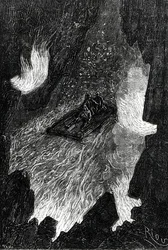 Le radeau ondulé sur des vagues de lave, illustration de 