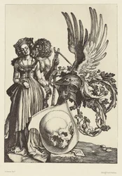 [Armoiries avec un crâne par Albrecht Dürer]